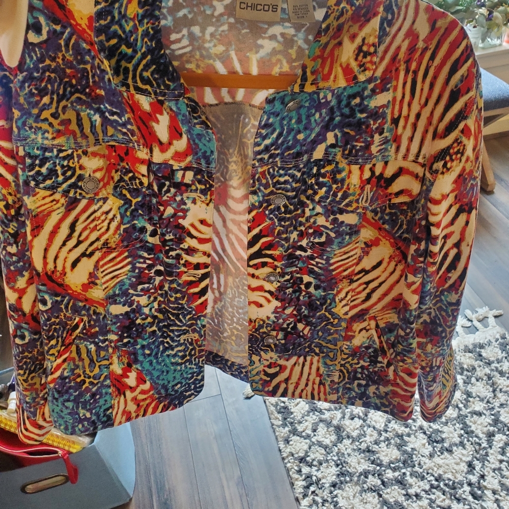 Chico's Multicolor Jean Jacket